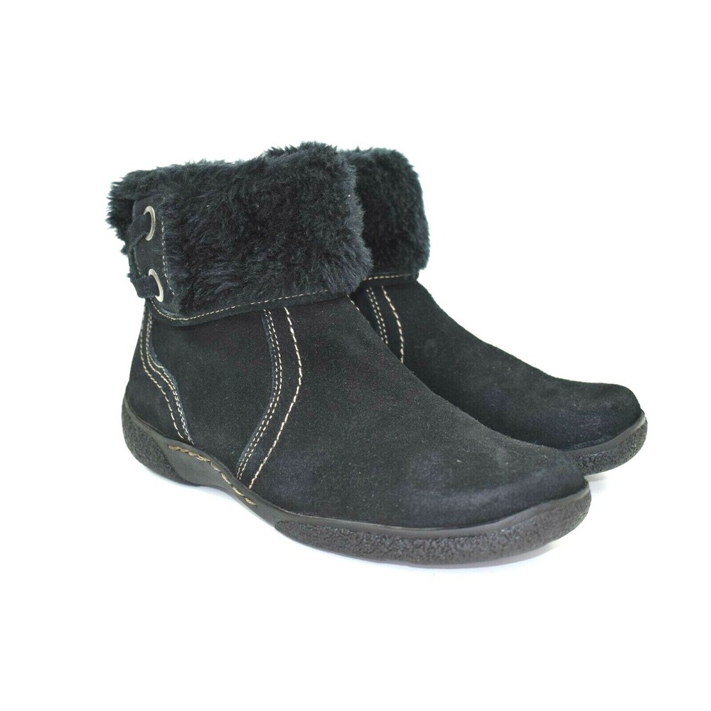 Naturalizer Lacie Women's Black Suede Leather Zip Ankle Booties Boots Size 7.5 M